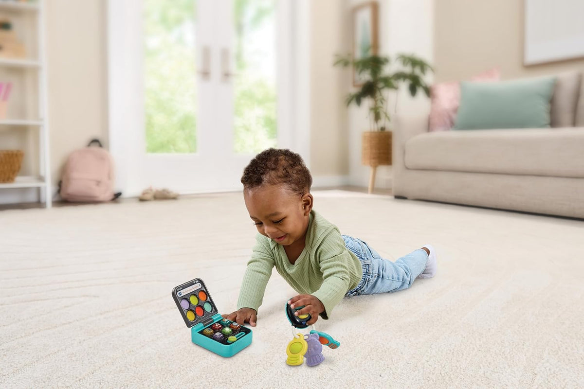 VTech Baby My Everyday Gadgets Pretend Play Phone and Keys Learning Toy with Lights Sounds and Textures Multicolor 3m+