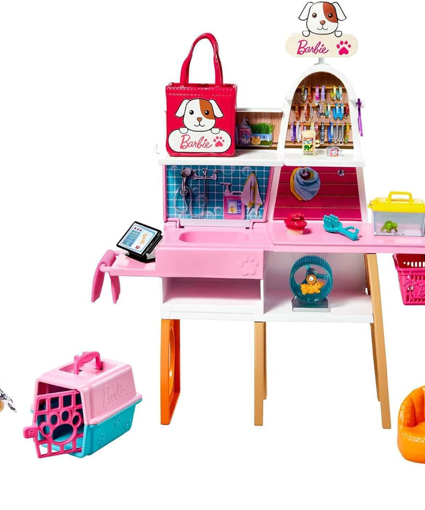 Barbie Doll and Pet Boutique Playset with 4 Pets and Accessories, for 3 to 7 Year Olds