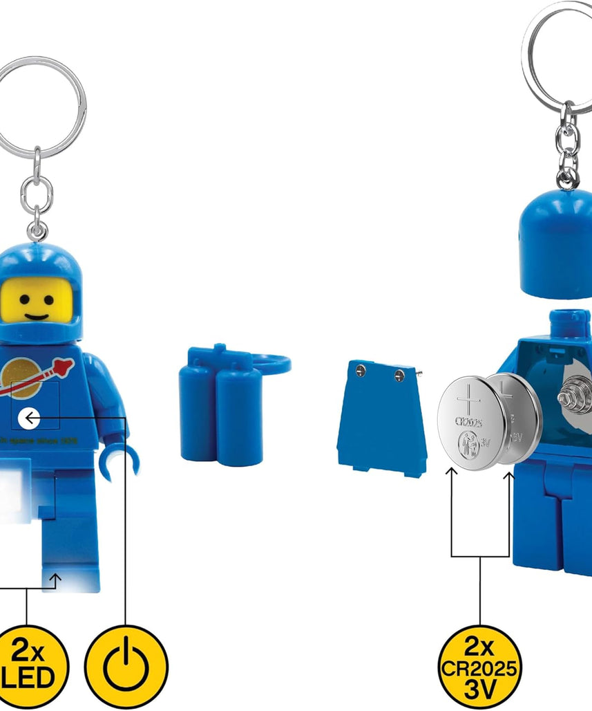 Lego IQ Minifigures Light Spaceman Keychain, 7.6 cm Tall, Blue