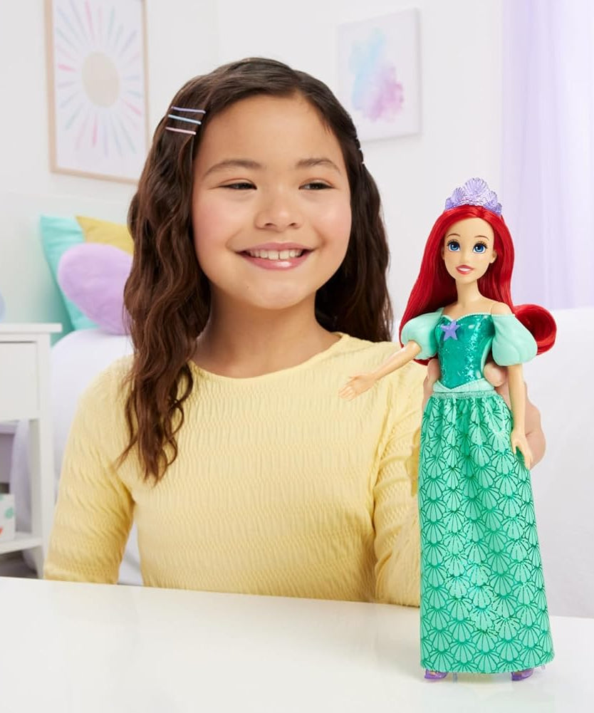 Disney Princess Ariel Doll, Posable Fashion Doll with Long Hair, Removable Skirt, Tiara and Shoes, Kids 3+