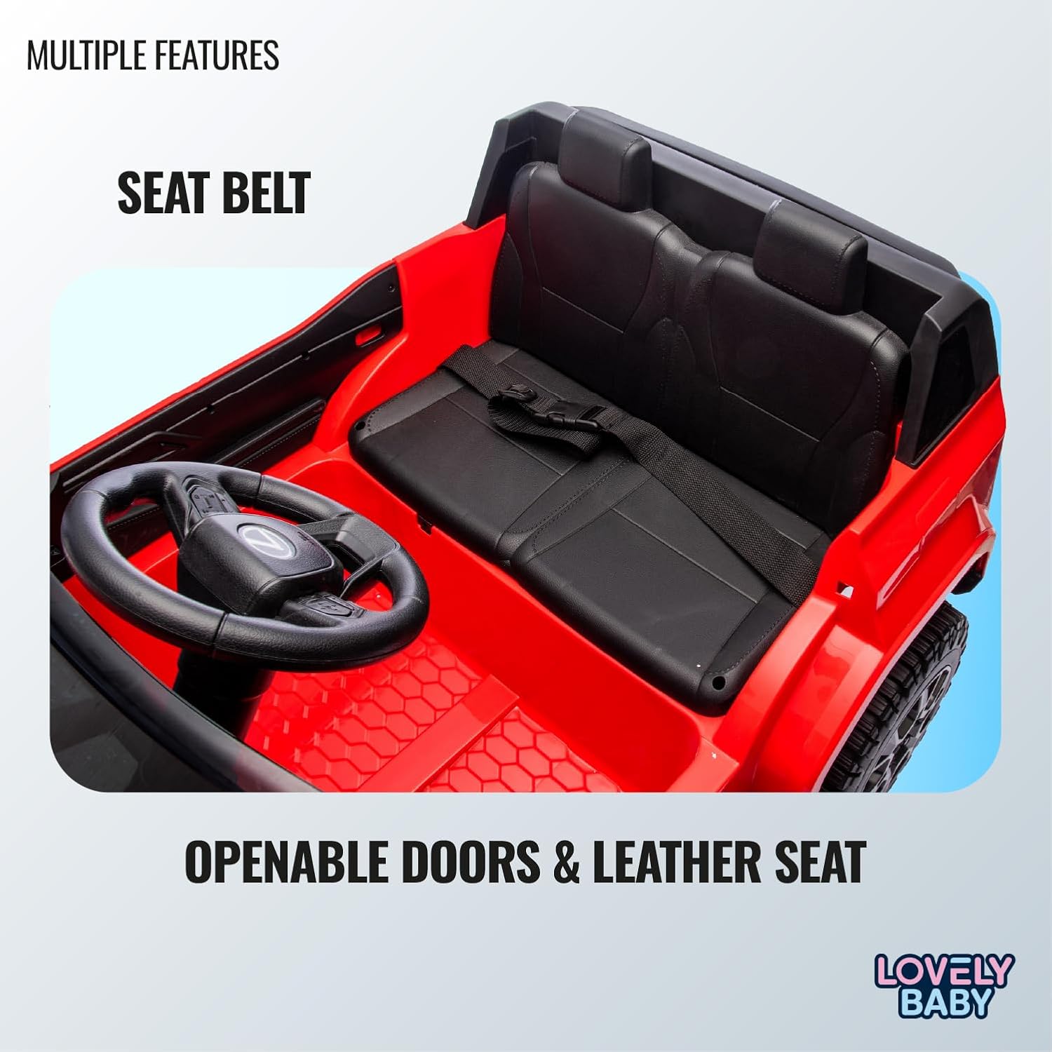 Lovely Baby LB 4002EL Lexus Style Kids Ride-On Car 12V Battery Operated Electric Car with EVA Wheels, LED Lights, Music, Seat Belt, Sit & Drive Vehicle for Boys & Girls 2–6+ Years