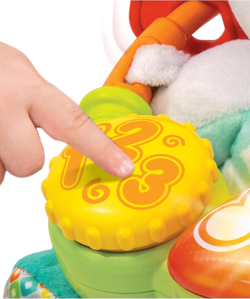 Winfun Play-With-Me Puppy Toy, Plush Interactive Baby Toy with Lights, Sounds & Activity Rings, Sensory Development Toy for Newborns