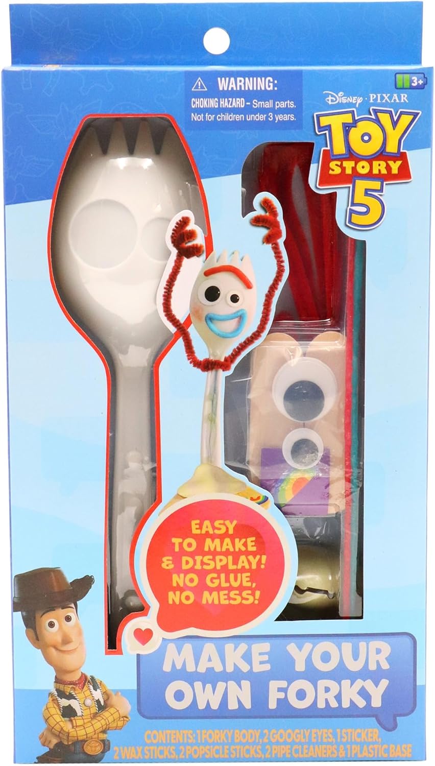 Disney Pixar Toy Story 5 Make Your Own Forky DIY Craft Kit for Kids, Creative Character Building Activity Set with Accessories, Arts and Crafts Toy Ages 3+