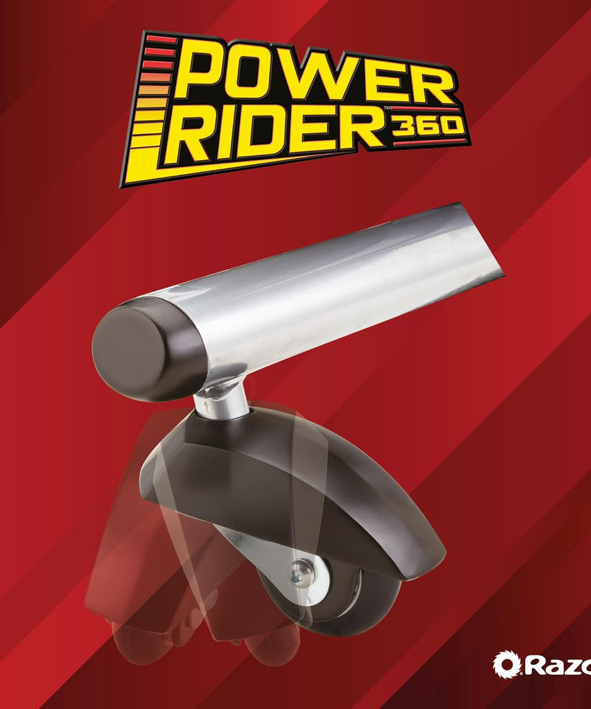 دراجة ثلاثية العجلات الكهربائية Razor PowerRider 360 للأطفال من سن 8 سنوات فما فوق، 12 فولت مع دواسة وقود بزر ضغط، سرعة تصل إلى 9 أميال في الساعة، مدة تشغيل 30 دقيقة، دوران 360 درجة وانزلاق، أقصى وزن للراكب 120 رطلاً