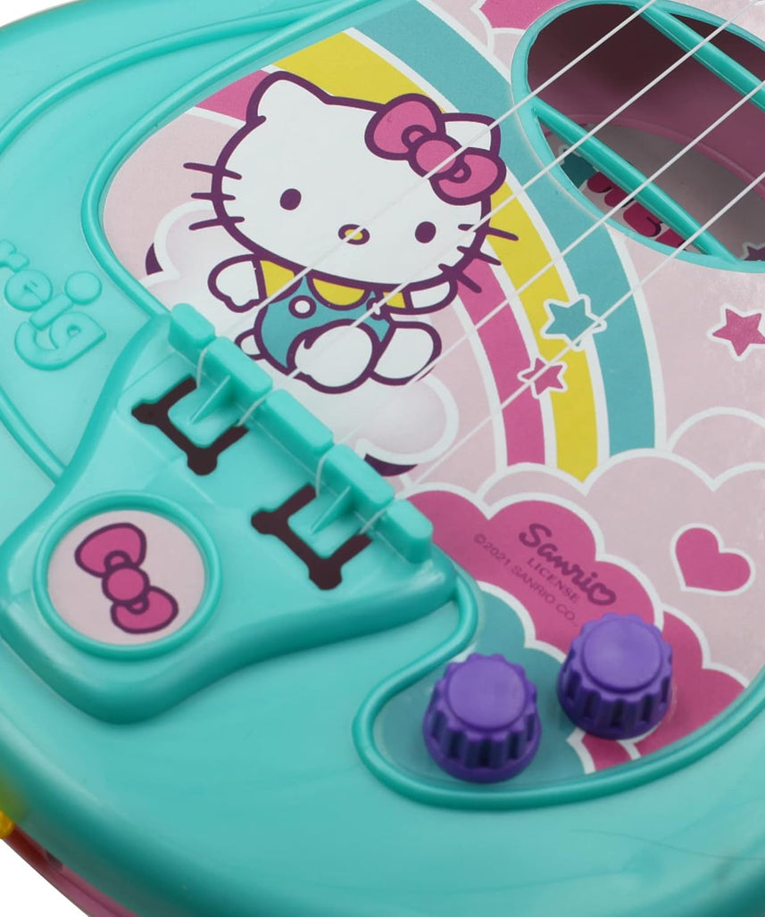 Hello Kitty Microphone and Guitar Set for Kids, Complete Musical Toy with Adjustable Mic Stand and Speaker, Pretend Play Instrument for Boys and Girls, 3Y+ Years