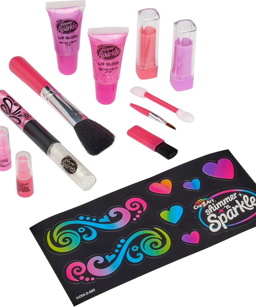 Cra-Z-Art Shimmer and Sparkle Shimmer 'n Sparkle Glitter Makeover Studio Beauty Kit â€“ All-in-One for Eye, Cheeks and Lips Ages 8 Up