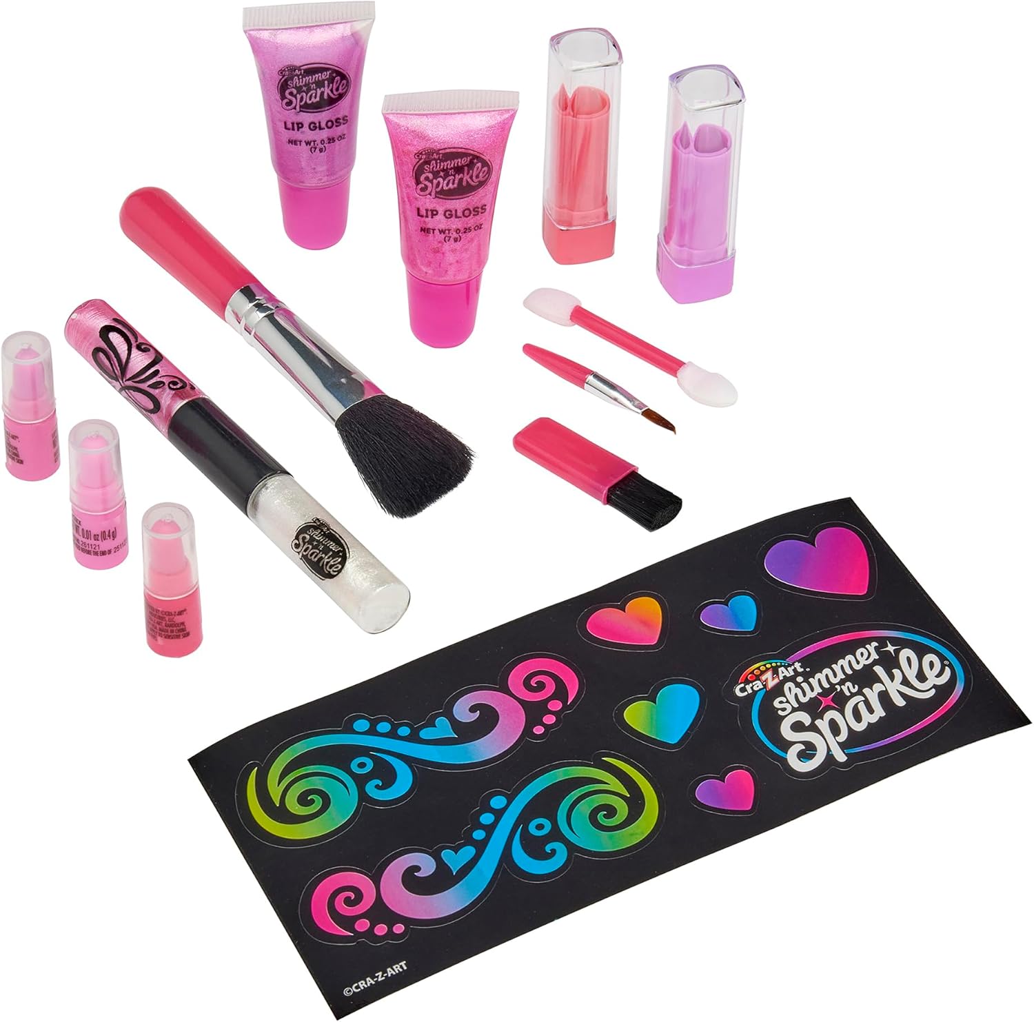 Cra-Z-Art Shimmer and Sparkle Shimmer 'n Sparkle Glitter Makeover Studio Beauty Kit â€“ All-in-One for Eye, Cheeks and Lips Ages 8 Up