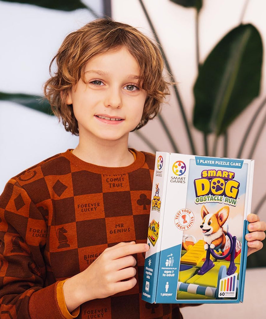 SmartGames Smart Dog Obstacle Course, Brain Teaser Puzzle with 60+ Challenges, STEM Educational Toy for Kids 7+