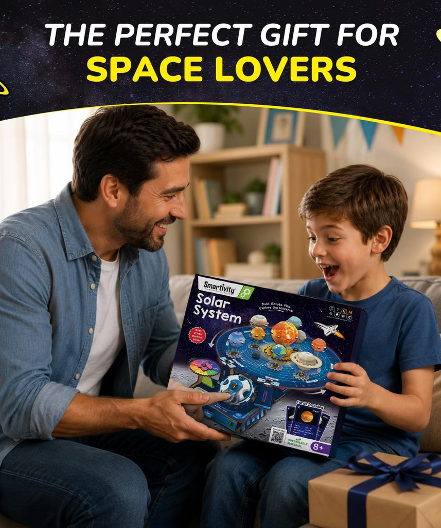 Smartivity DIY Solar System Kit | Gear-Driven Working Model of Planets | Birthday Gift for Boys & Girls 8-14 YearsI Build, Rotate & Explore Astronomy | Learn Solar System & Science Facts