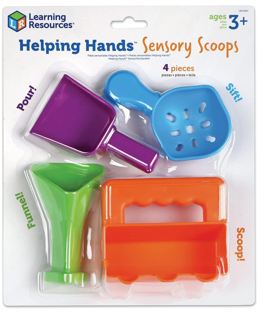 Learning Resources Helping Hands Sensory Scoops, 4 Pieces, Ages 3+, fine Motor Skills Toys for Children, Toddler Water and Sand Play Set