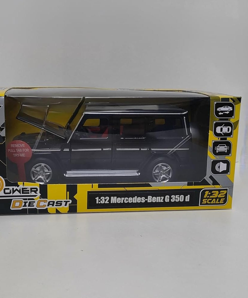 D-Power Mercedes-Benz G350D Die-Cast Model Car – 1:32 Scale, Black, Pull-Back Metal SUV Toy, Ages 3+