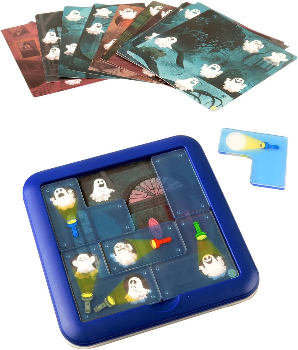 SmartGames Ghost Hunters Logic Puzzle Game for Kids 6+, IQ Brain Teaser STEM Toy with 60 Progressive Challenges, Travel-Friendly Educational Tabletop Puzzle