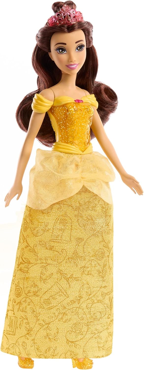 Disney Princess Belle Doll, Posable Fashion Doll with Brushable Hair and Accessories, Ages 3+
