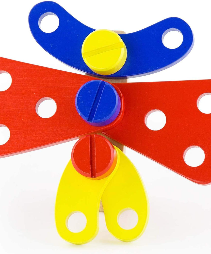 Viga Construction Block Set 68pcs, Wooden Building Blocks for Boys and Girls 3+, Creative Toy for Imaginative Play, Non-Toxic, Stacking and Construction Set