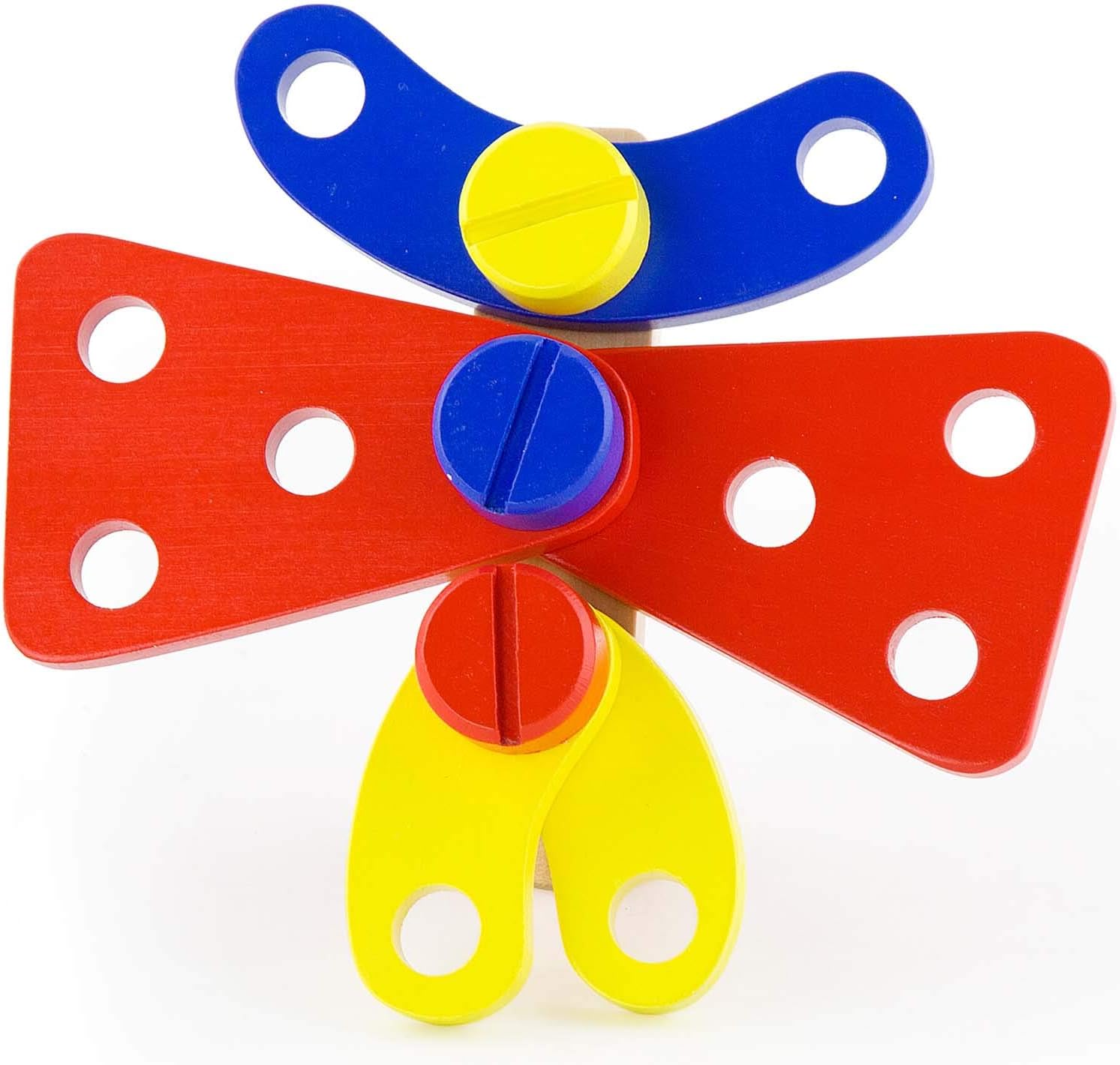 Viga Construction Block Set 68pcs, Wooden Building Blocks for Boys and Girls 3+, Creative Toy for Imaginative Play, Non-Toxic, Stacking and Construction Set