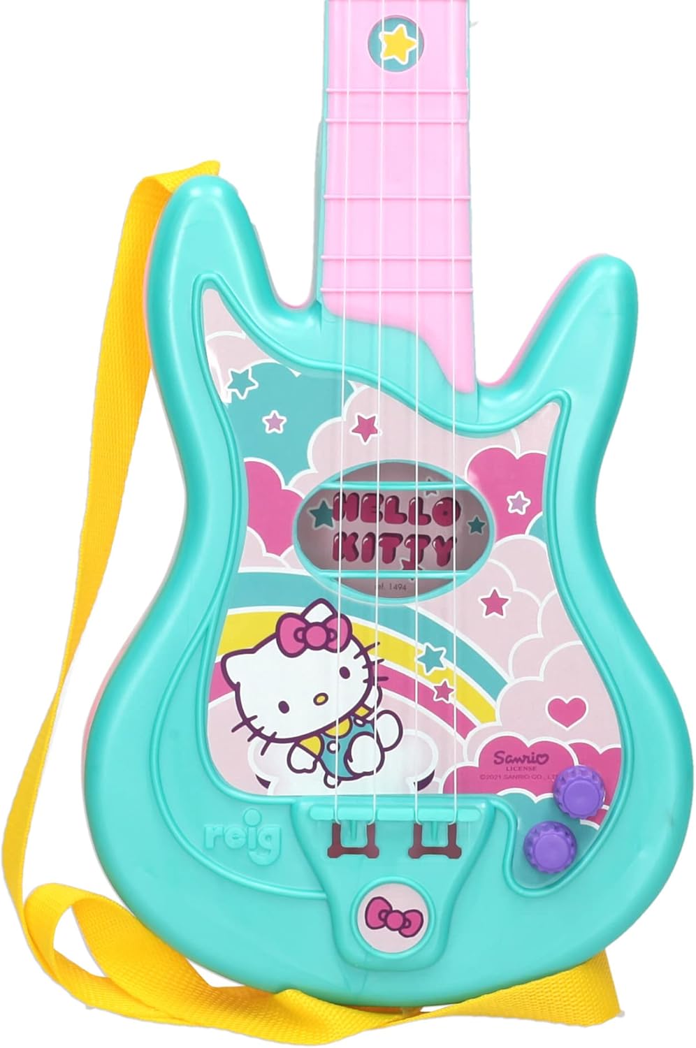 Hello Kitty Microphone and Guitar Set for Kids, Complete Musical Toy with Adjustable Mic Stand and Speaker, Pretend Play Instrument for Boys and Girls, 3Y+ Years