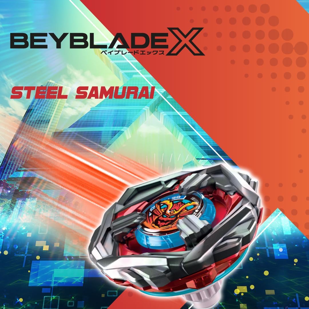 Takara Tomy Beyblade X Steel Samurai 4-80T Booster Pack Set, Balance Type Top with Customizable Parts, Bey Toy for 8+ Year Old Boys and Girls, Spinning Toys, Battle Tops