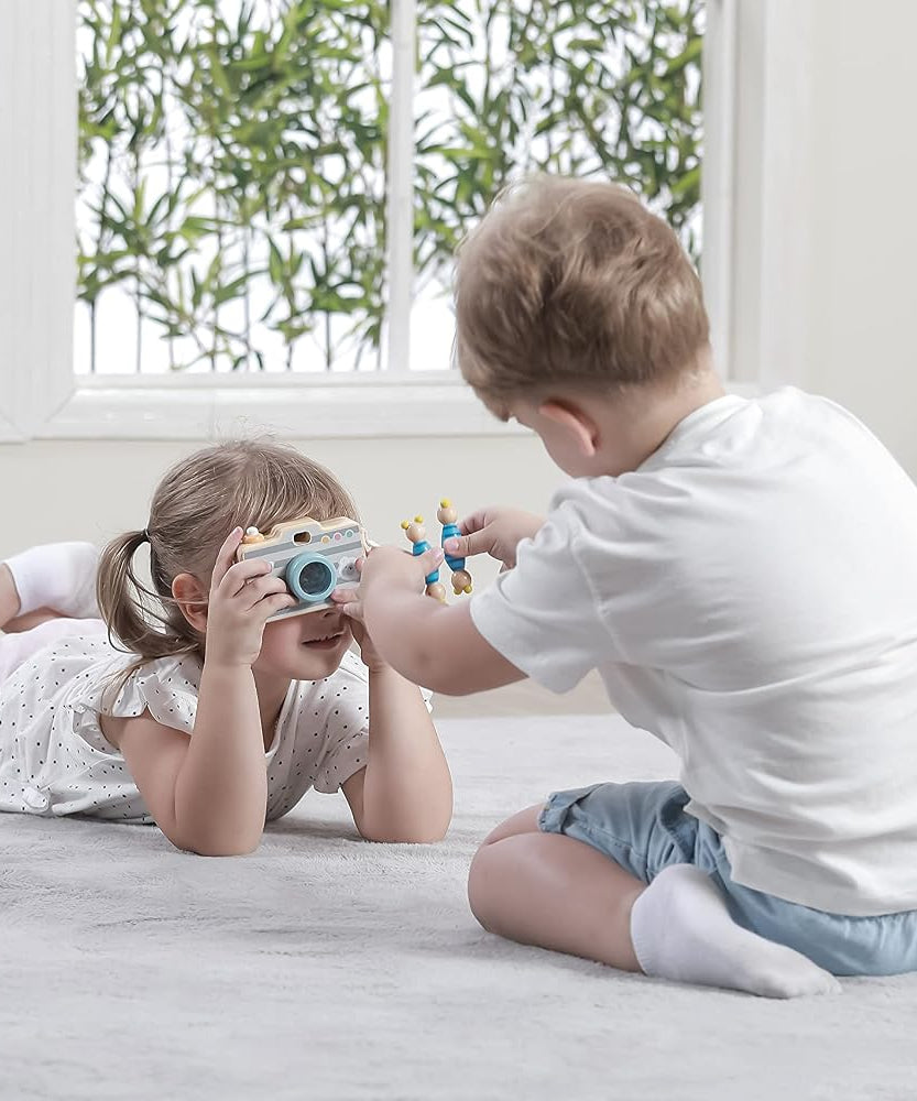 Polarb Pretend Play Wooden Camera Toy For Toddlers Ages 18+ Months
