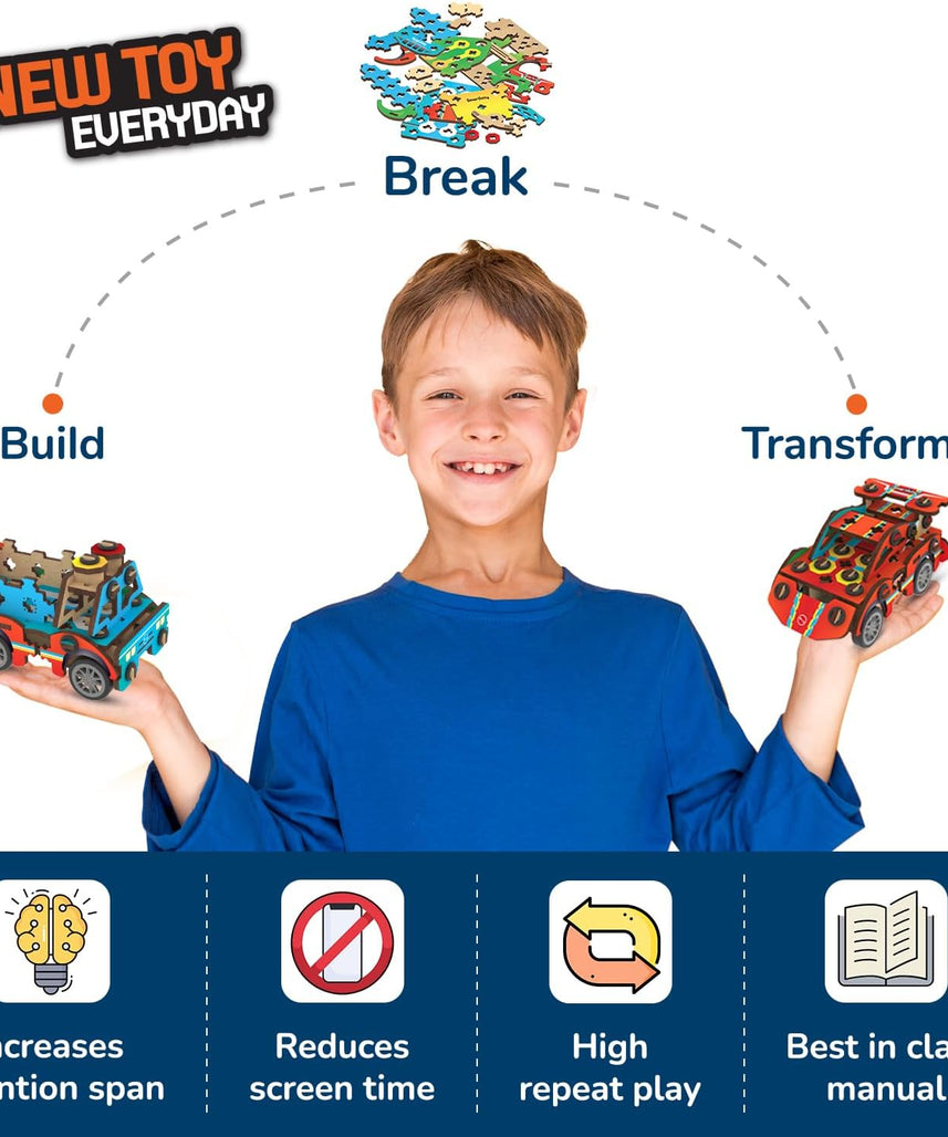 Smartivity 20in1 Spin-n-Go Kit for Kids Age 6-7-8-9-10-11-12 Years Old I Robot, Car, Airplane & More I Christmas, Birthday Gifts for Boys & Girls | DIY Science Toy for Kids 6-12