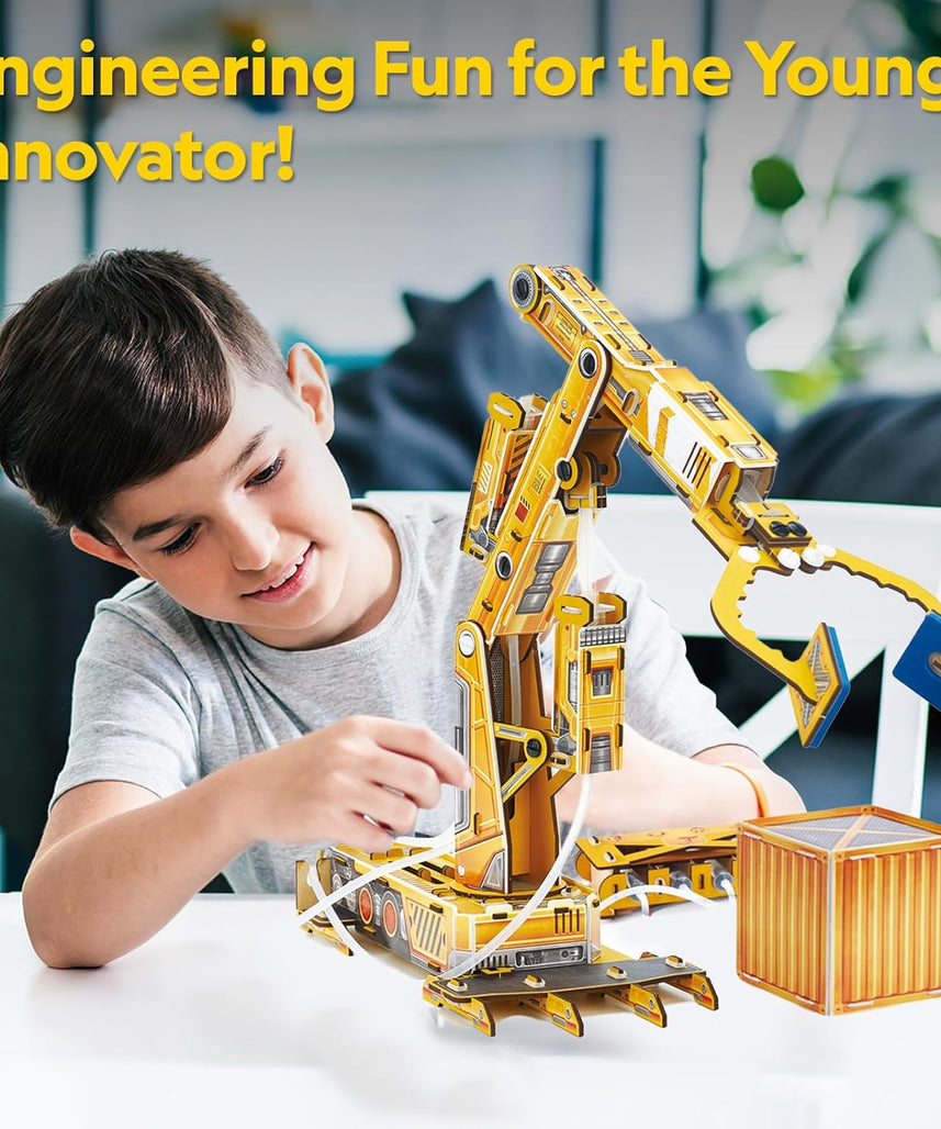 National Geographic Hydraulic Robot Arm Kit, STEM Educational Build and Learn Robot Toy for Kids 8+, DIY Mechanical Science Experiment Model with Hydraulic Pressure Learning