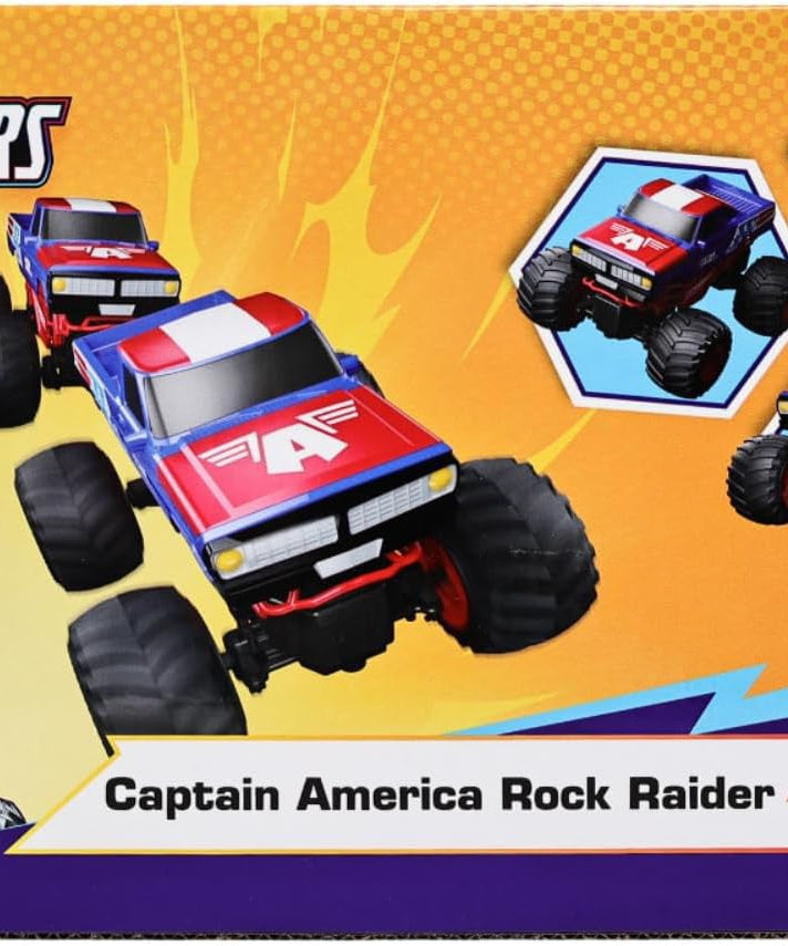 Marvel Captain America Remote Control Rock Raider - 2.4 GHz Full Function RC Crawler - All-Terrain Off-Road Truck for Kids - Official Marvel Avengers Toy