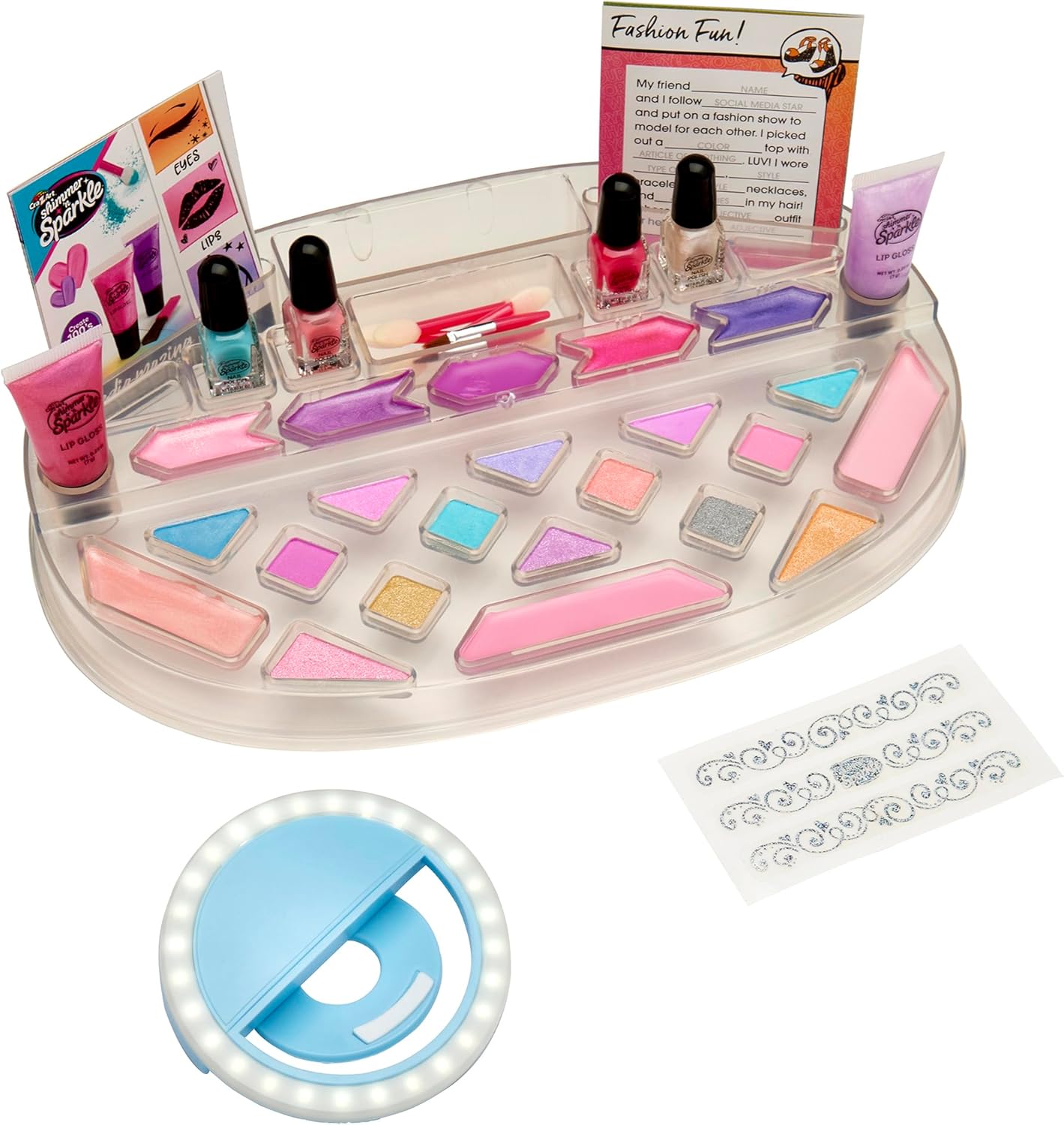 Shimmer N Sparkle Light-Up Beauty Studio, SNS-17346, Selfie Makeup Kit, Phone Holder, USB Charging, Girls Toy