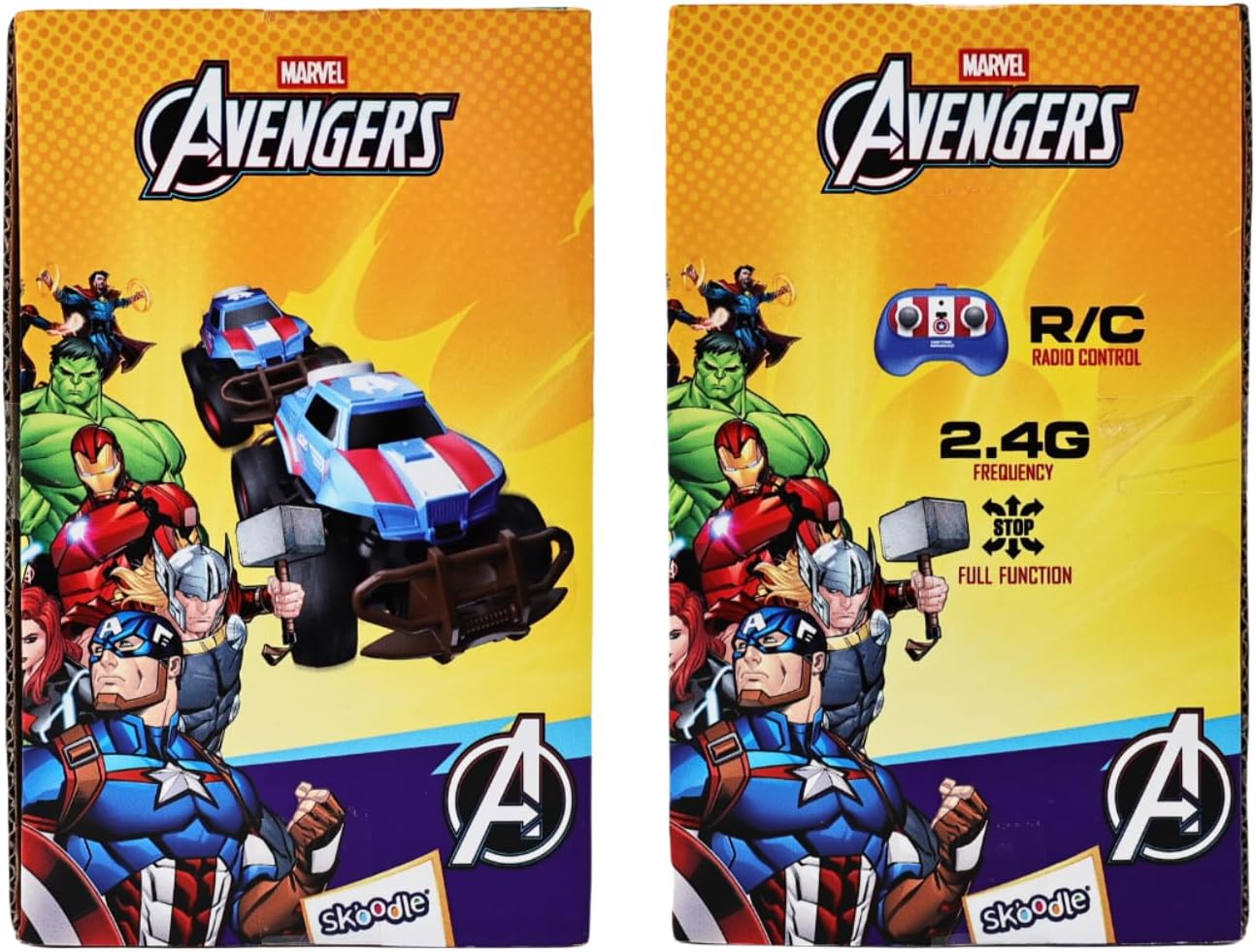 Marvel Captain America Ridge Runner Remote Control Car, Official 2.4 GHz Full Function R/C Vehicle, Rugged Indoor & Outdoor Toy for Kids Ages 3+
