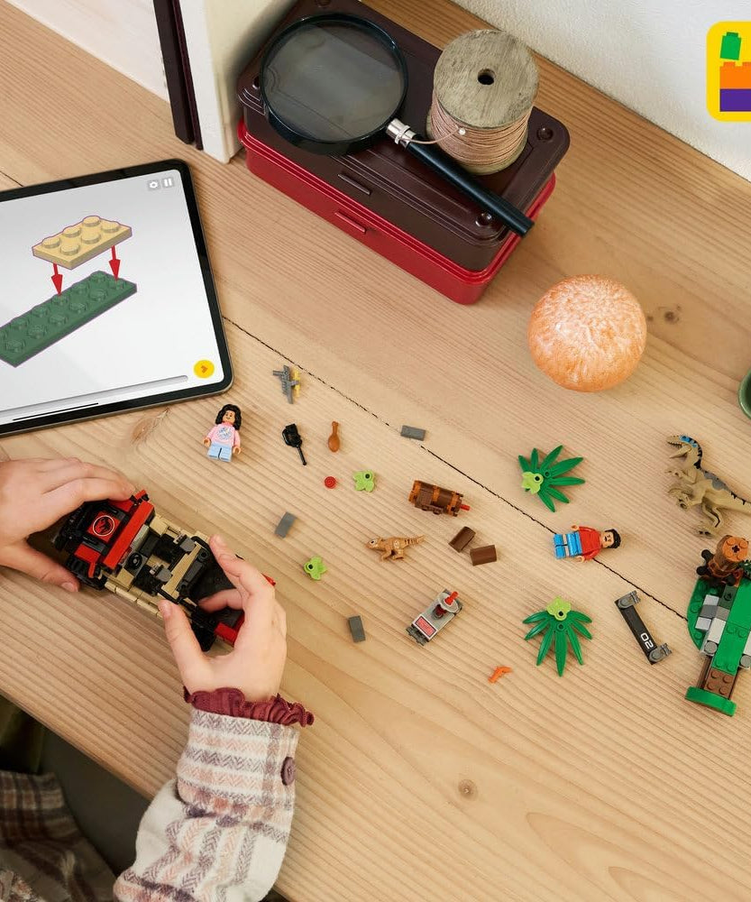 LEGO Jurassic World Raptor Off-Road Escape Dinosaur Toy incl 2 Dino Figures Off-Road Car Toy 2 Minifigures Gift for 6+ Year Old Boys Girls Rebirth Movie Fans 76972