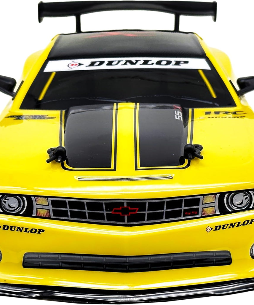D-Power 1:10 Yellow Camaro RC Car, 2.4GHz Remote Control, 7.4V USB Rechargeable Battery, High-Speed Performance Vehicle, Ages 6+