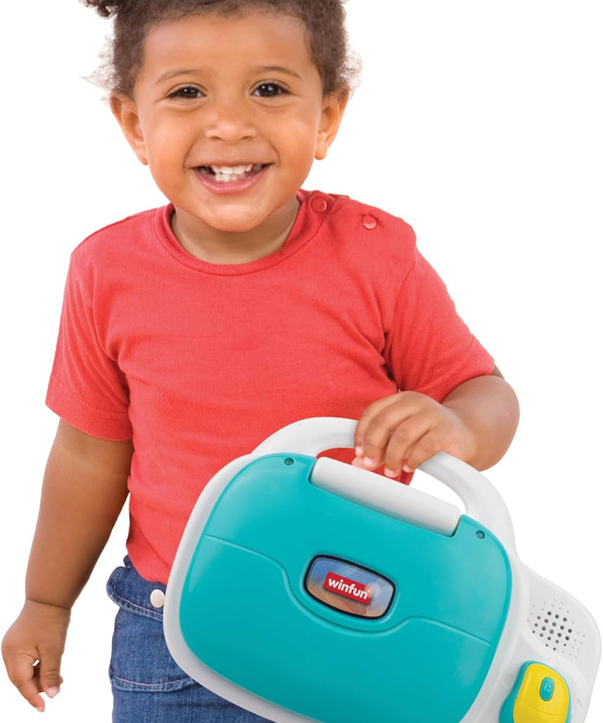 Winfun Lets Learn Bilingual Kids Laptop for Preschoolers Age 3 and Up Educational Toy in English and Spanish with LCD Screen and Interactive Games