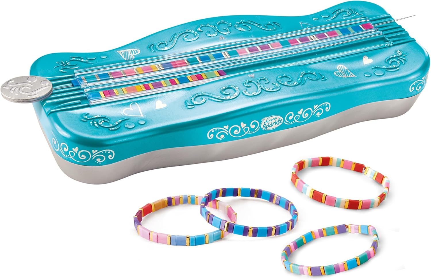 CRA-Z-ART Shimmer N Sparkle Fashion Bead Jewellery Studio Bracelet Maker Make your own tila bead jewellery Make your own friendship bracelets Jewellery Making Kit For girls aged 8 and Over