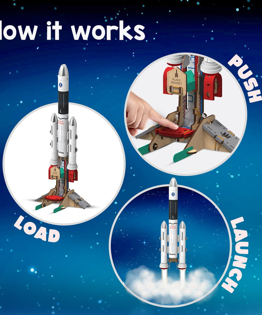 Smartivity Rocket Launcher DIY STEM Science Toy for Kids 6+ Years, Build Your Own Rocket and Launcher Kit, Educational Birthday Gift for Boys and Girls, Multicolor