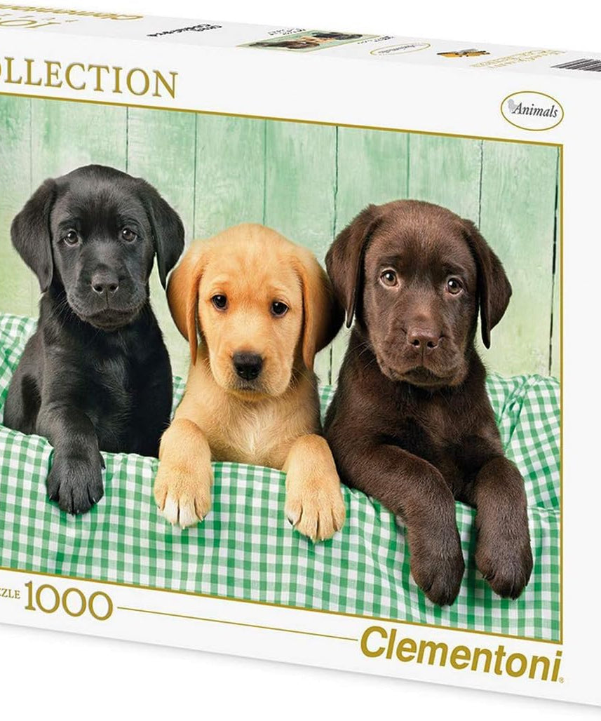 Clementoni 39279 Three Labrador Babies - Puzzle 1000 Pieces, Colourful Tile Game for the Whole Family, Adult Puzzle from 14 Years