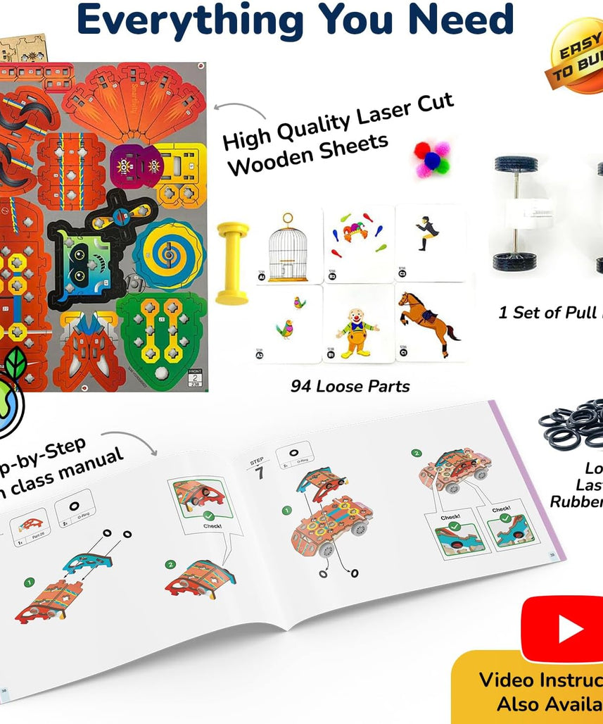 Smartivity 20in1 Spin-n-Go Kit for Kids Age 6-7-8-9-10-11-12 Years Old I Robot, Car, Airplane & More I Christmas, Birthday Gifts for Boys & Girls | DIY Science Toy for Kids 6-12