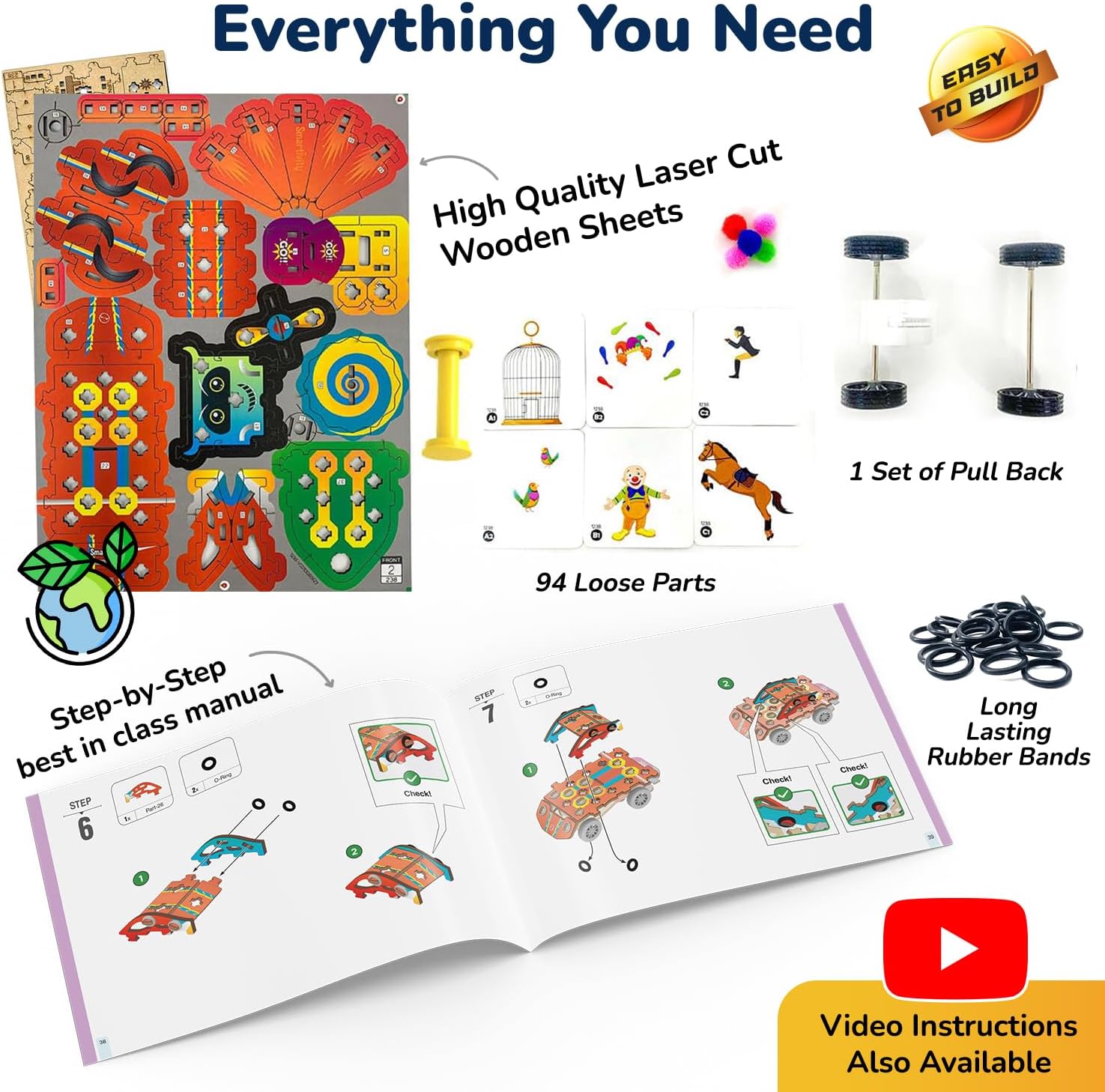 Smartivity 20in1 Spin-n-Go Kit for Kids Age 6-7-8-9-10-11-12 Years Old I Robot, Car, Airplane & More I Christmas, Birthday Gifts for Boys & Girls | DIY Science Toy for Kids 6-12