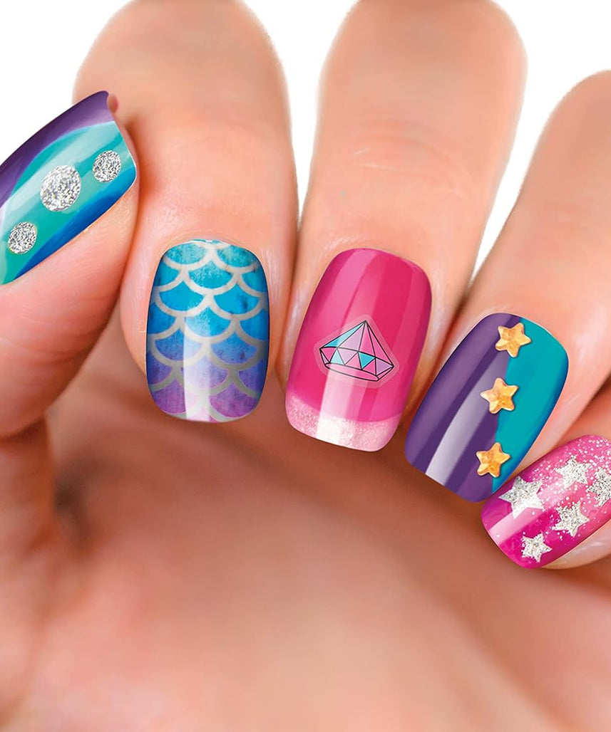 Shimmer 'n Sparkle Ultimate Glitter Nail Designer Set, All-in-One Salon Kit with Light-Up Nail Dryer, 8 Nail Polishes, Glitter, Gems, Nail Stickers & Press-On Rings, Creative Nail Art Kit for Kids Girls Ages 8+