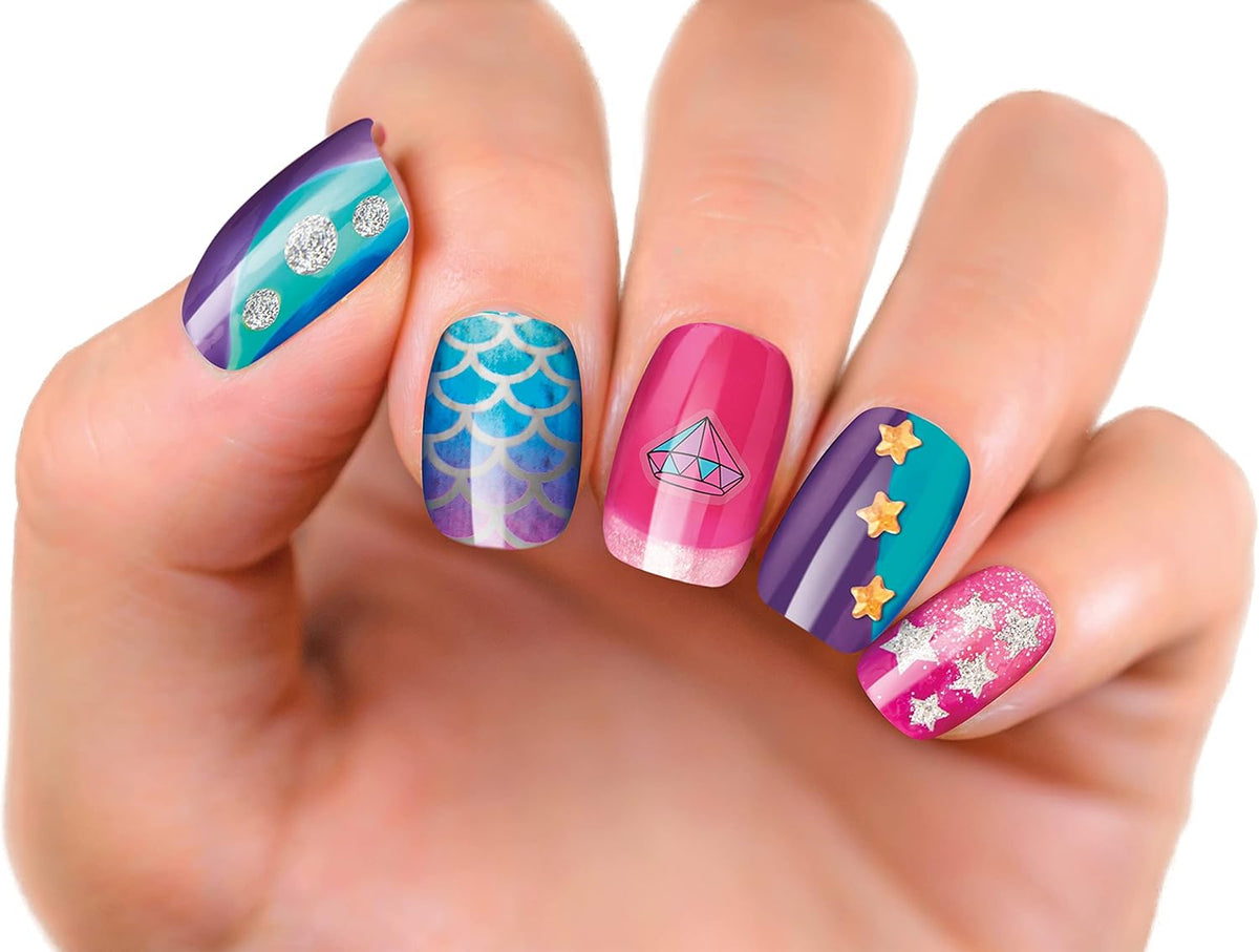 Shimmer 'n Sparkle Ultimate Glitter Nail Designer Set, All-in-One Salon Kit with Light-Up Nail Dryer, 8 Nail Polishes, Glitter, Gems, Nail Stickers & Press-On Rings, Creative Nail Art Kit for Kids Girls Ages 8+