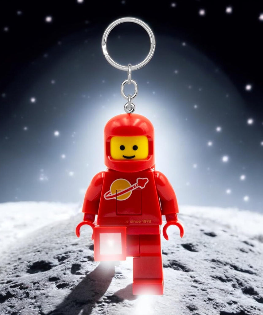 IQ Lego Iconic Schlüsselanhänger mit LED-Taschenlampe Spielzeuggeschenke für Kinder - 76 mm große Figur - 2 CR2025 Batterien enthalten