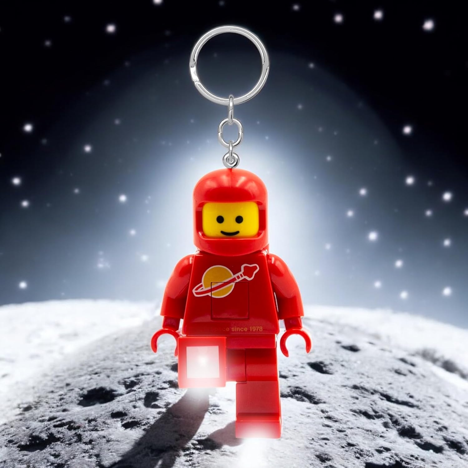 IQ Lego Iconic Schlüsselanhänger mit LED-Taschenlampe Spielzeuggeschenke für Kinder - 76 mm große Figur - 2 CR2025 Batterien enthalten