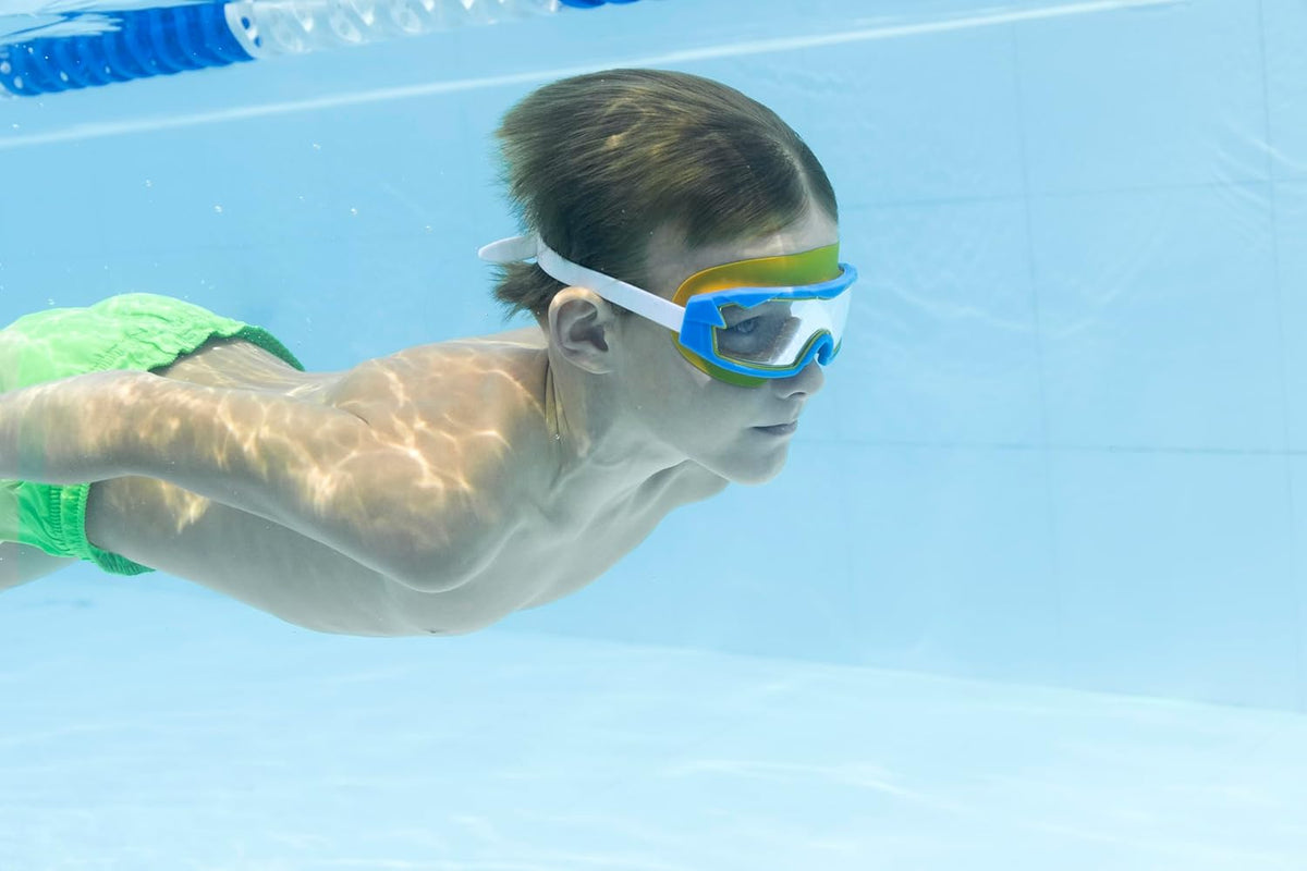 Bestway Tidal Surg Goggles, No Leakage, UV-protective, Clear Vision, Unisex Swimming Goggles, Soft, Comfort-fit, Silicone Eyecups For a Secure Fit, Assorted Colors Sold Separately