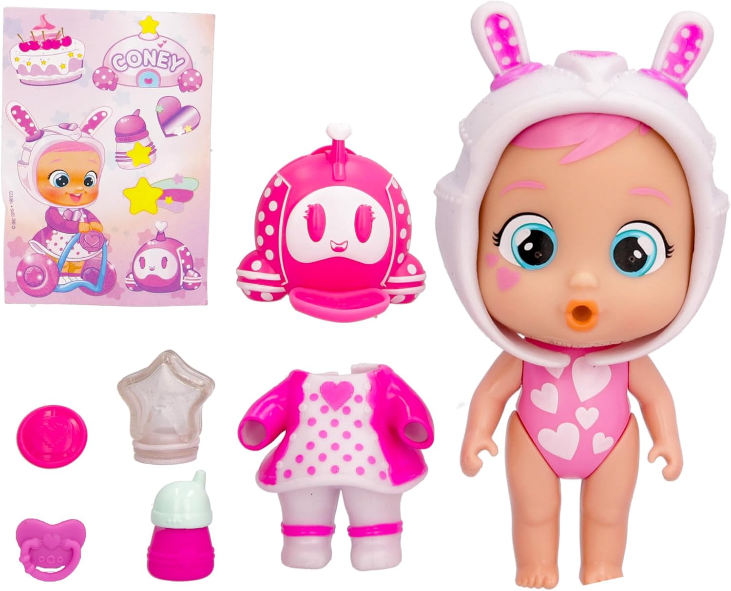 Cry Babies Magic Tears Stars Coney's House - 11+ Surprise Accessories, Doll | Kids Age 3+