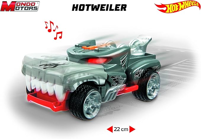 Hot Wheels Monster Action Hotweiler, Motorized Light & Sound Vehicle for Kids Ages 3+