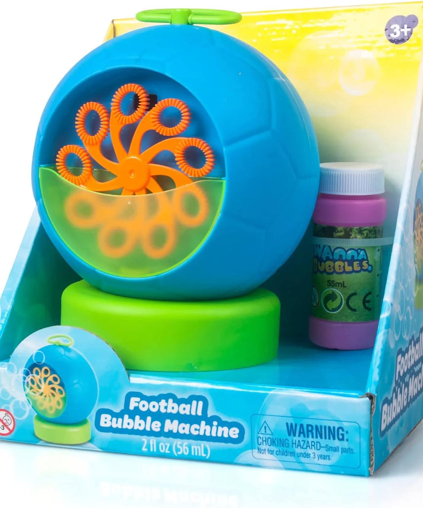 Fubbles Football Bubble Machine, Foam PVC Soccer Ball Design, Automatic Bubble Maker, Includes Bubble Solution, Outdoor Play Toy, Size 5, Ages 3+