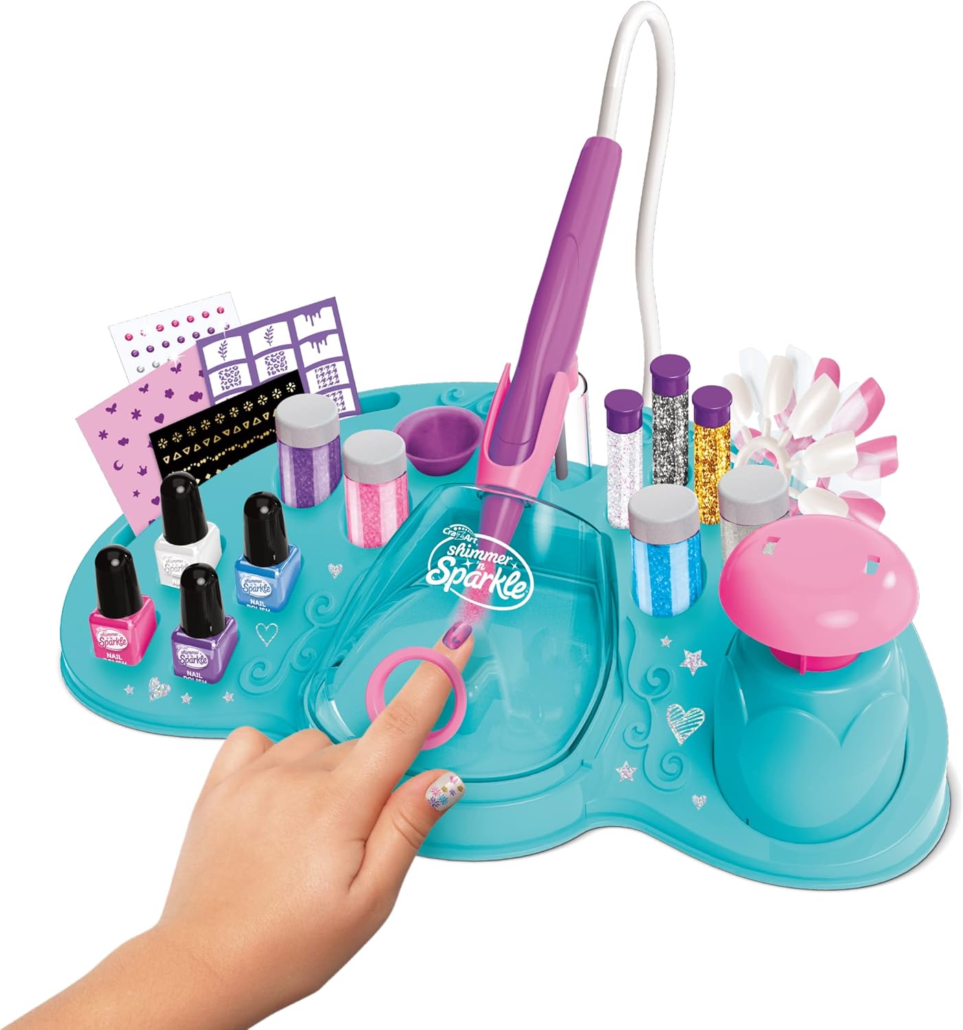 Cra-Z-Art Shimmer and Sparkle Airbrush Designer Nail Salon Kit, Multicolour