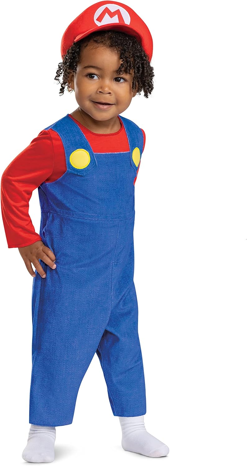 Disguise Unisex Baby Infant Mario Costume, Official Super Mario Bros Outfit for Babies Infant and Toddler Costumes (pack of 1)