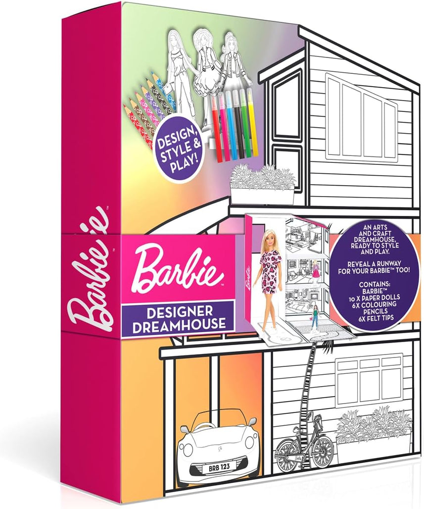 Barbie Designer Dreamhouse Craft Playset with Barbie Doll, Coloring & Styling Kit, Creative Arts & Crafts Toy, Ages 3+