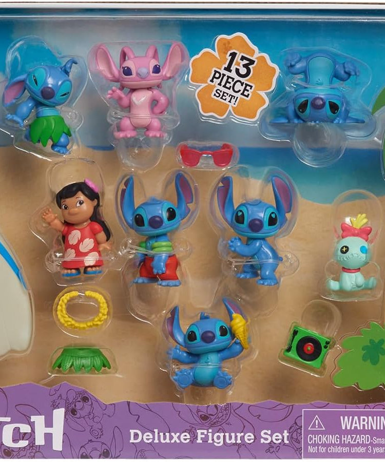 مجموعة ديزني ليلو وستيتش، 13 قطعة، مقاس 3 بوصات (5 سم)، ألعاب أطفال مرخصة رسميًا من جاست بلاي، مناسبة للأطفال من الأولاد والبنات، من عمر 3 سنوات فما فوق