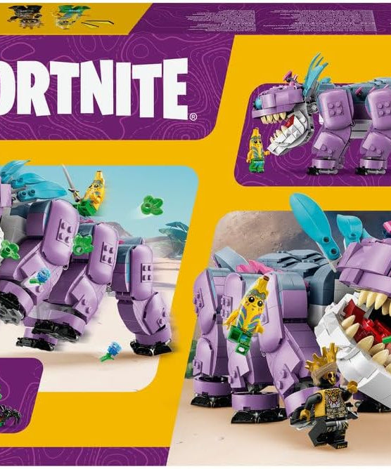 LEGO Fortnite Klombo Toy - Play & Display Dino Figure with Oro and Island Peely Minifigures - Gift for 10+ Year Old Boys, Girls & Gaming Fans - 77077