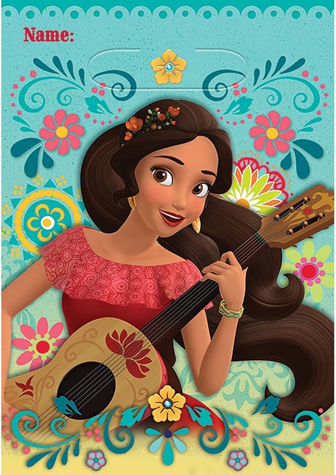 Disney Elena of Avalor Plastic Party Bags-9" x 6 1/2", Multicolor-Pack of 8