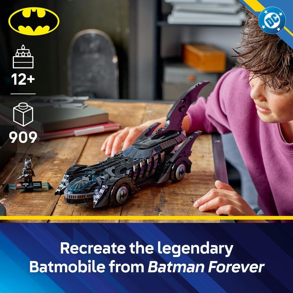 LEGO DC Batman Forever Batmobile - Super Hero Car Toy with a Minifigure - incl. an Opening Cockpit & Detailed Interior - Gift for 12+ Year Old Boys, Teenagers & Adult Fans - 76304